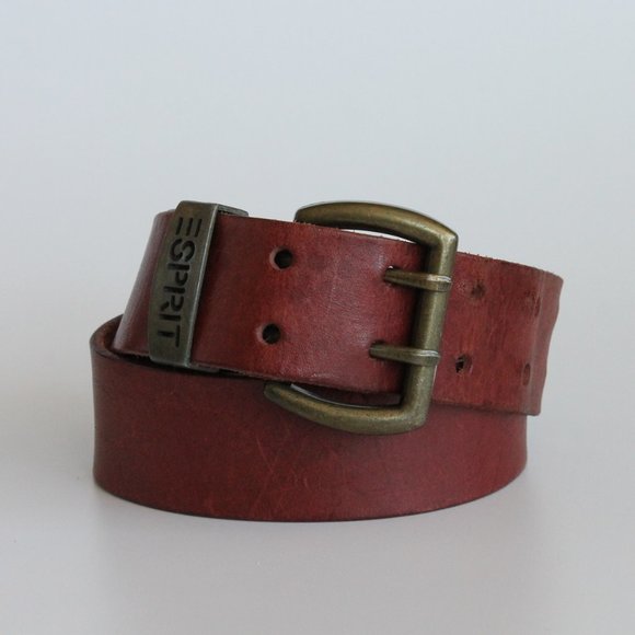 SOLD / 80s Vintage ESPRIT Leather Belt *Made in Holland* L ~ 36" - Picture 2 of 7